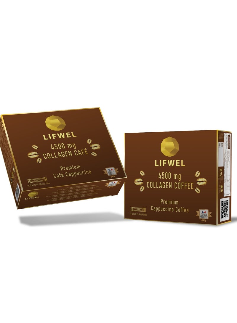 Lifwel Collagen Coffee 4500 mg – Hydrolyzed Collagen Coffee Sachets (15 Sachets) – Cappuccino | Sugar Free | Gluten Free | Lactose Free | Halal Certified - Image 2